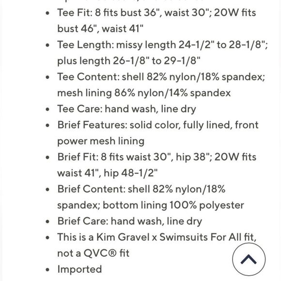 New Kim Gravel Swimsuits For All Zip Front Tee with Brief Swimsuit - Picture 6 of 6